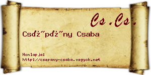 Csépány Csaba névjegykártya