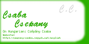 csaba csepany business card